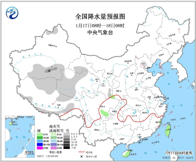 四川盆地南部,海南岛东部和台湾岛等地的部分地区有小雨.图片
