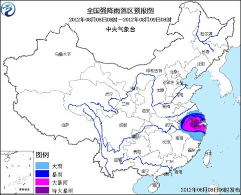 暴雨黄色预警：浙沪皖苏局地有特大暴雨
