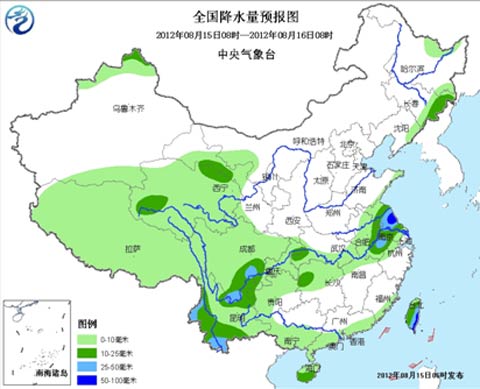 西北华北降雨减弱停歇 江淮西南华南多雷雨