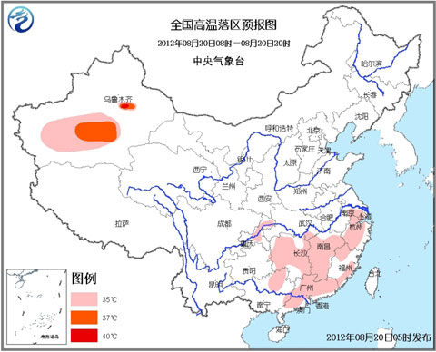 江南等地高温天气强度减弱范围缩小