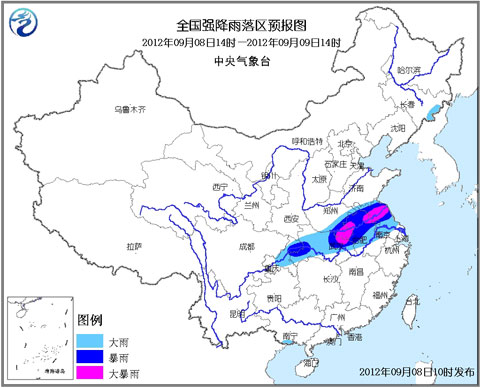 暴雨蓝色预警：鄂豫苏皖局部有大暴雨