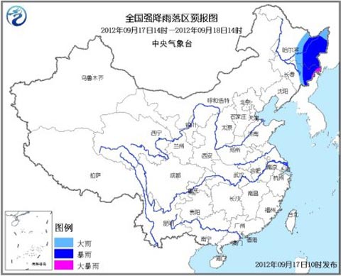 暴雨预警：吉林黑龙江东部部分地区有暴雨