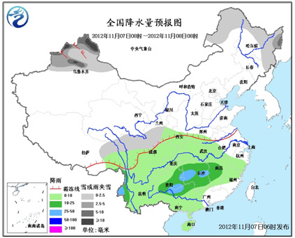 新疆东北降雪较强 南方阴雨多天气湿冷