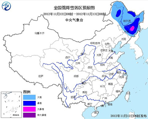 暴雪橙色预警：内蒙古吉林黑龙江有暴雪局地大暴雪