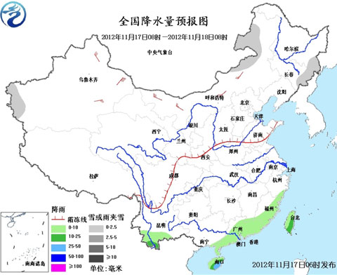 东北等地降雪频繁 南方大部雨水减弱 