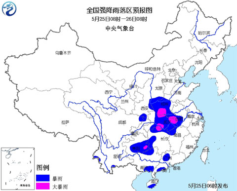 暴雨黄色预警：河南湖北贵州局地有大暴雨
