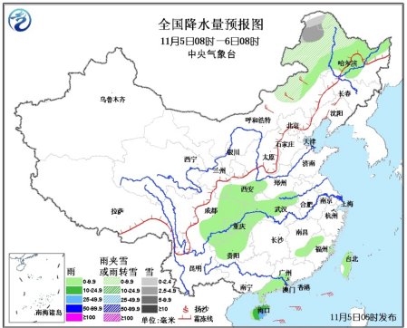 内蒙古东部东北地区有雨雪华北、东北将降温(图)