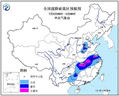 西南地区降雨减弱 长江中下游强降雨集中出现