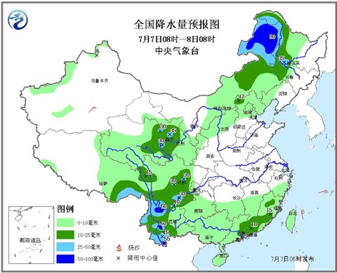 东北和西南局地有暴雨 江南华南闷热少雨