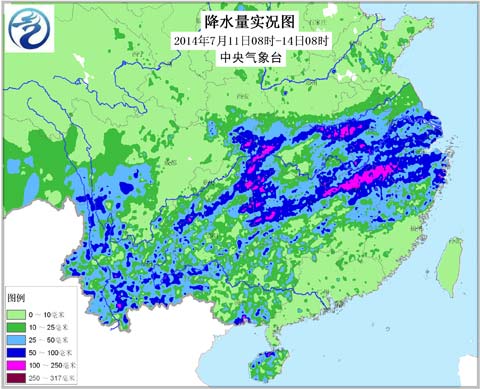 西南至长江中下游10省市仍有暴雨 明起减弱