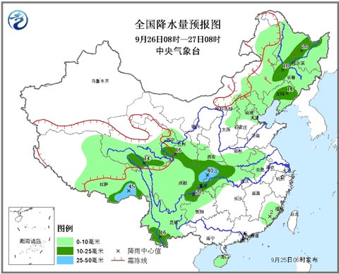 26日起长江以北地区有明显降雨