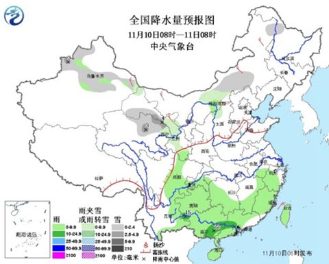 北方迎雨雪降温 南方阴雨连绵
