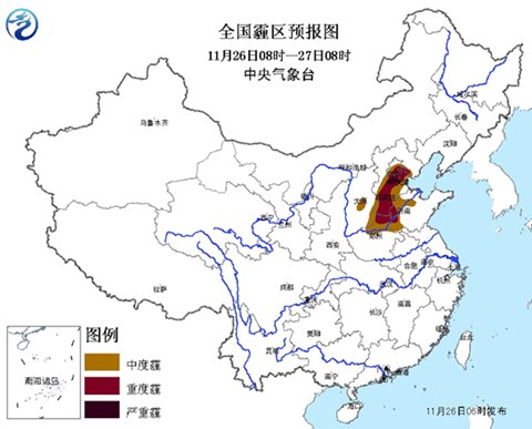 霾黄色预警：京津冀等地局地有重度霾
