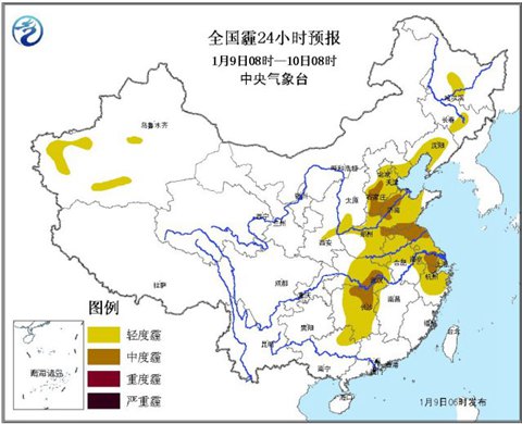 云南贵州强雨雪来袭 华北轻霾笼罩