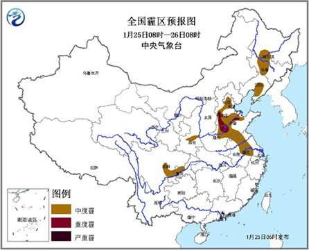 9省市有中度霾 中东部明起降温超10℃