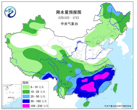 今夜至17日强降雨袭南方 赣湘桂粤大暴雨