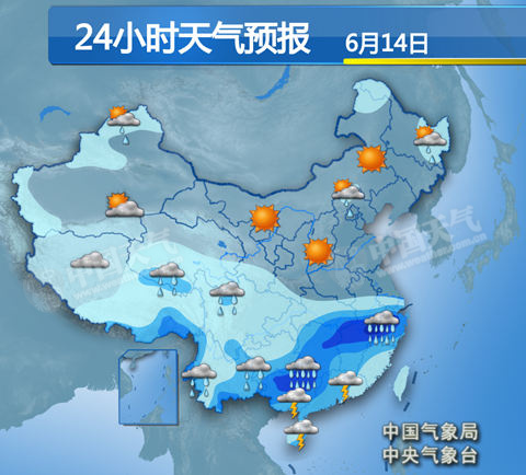 南方3省遭遇大暴雨 局地伴有雷暴大风