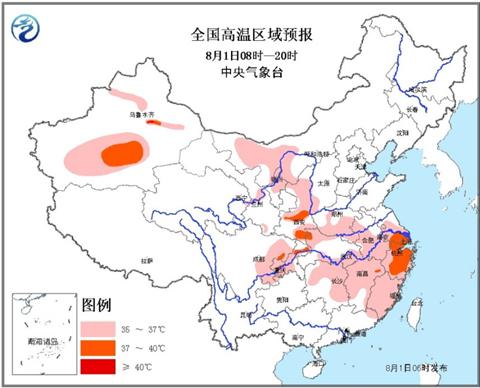 江淮江南等地“高烧”难退 西北高温渐消