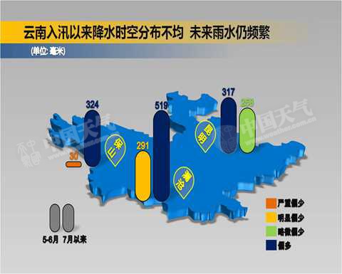 云贵等地降雨频繁 华北东北局地有【暴雨】
