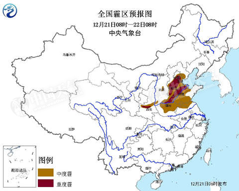 华北黄淮等地持续雾霾 江南华南雨势增强