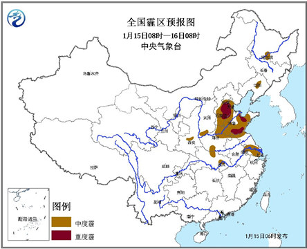 华北黄淮霾加重 南方未来一周雨雪持续