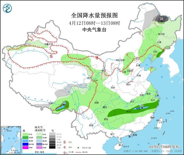 2021年04月12日:未来三天全国天气预报