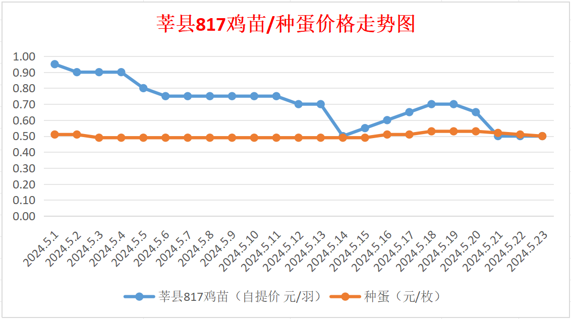 5月23日莘县817鸡苗价格行情